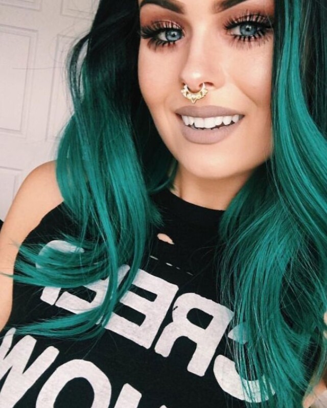 Girl with green hair