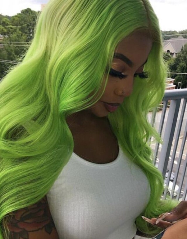 Girl with green hair