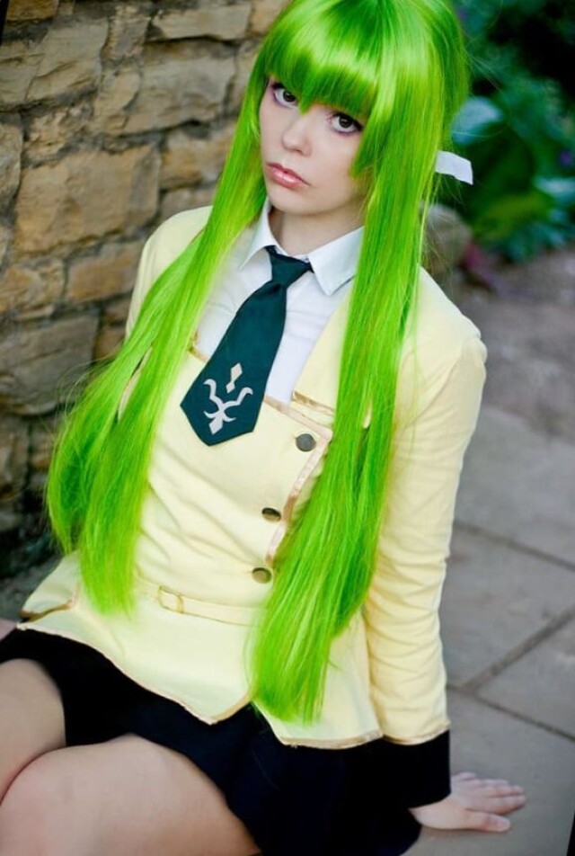 Girl with green hair