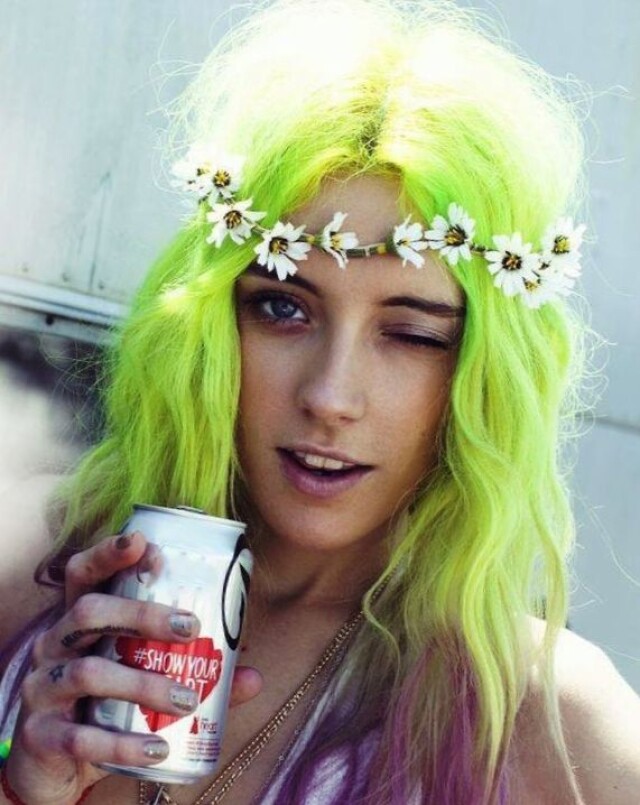 Girl with green hair