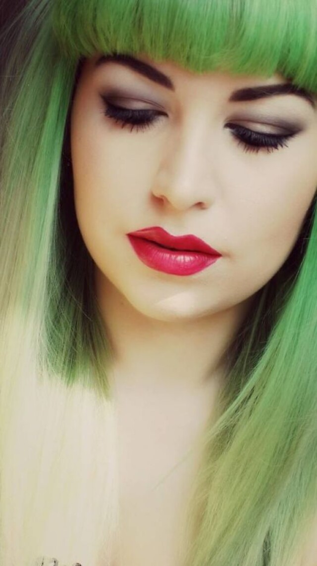 Girl with green hair