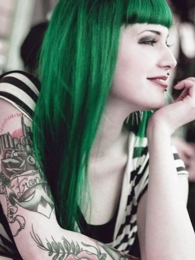 Girl with green hair