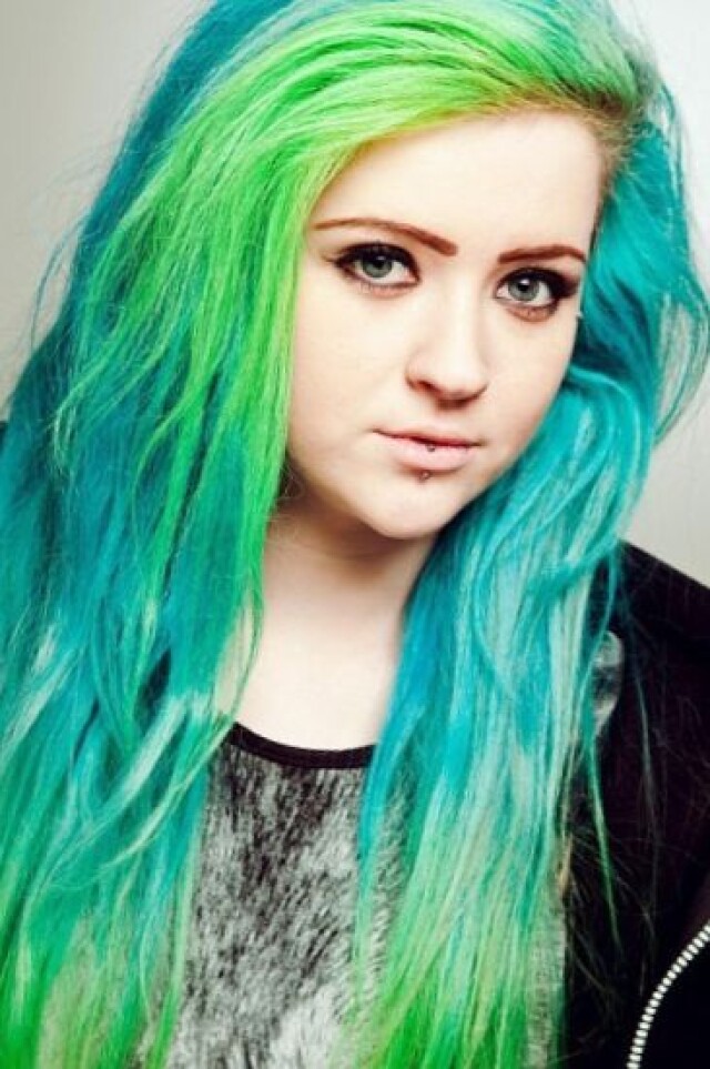 Girl with green hair