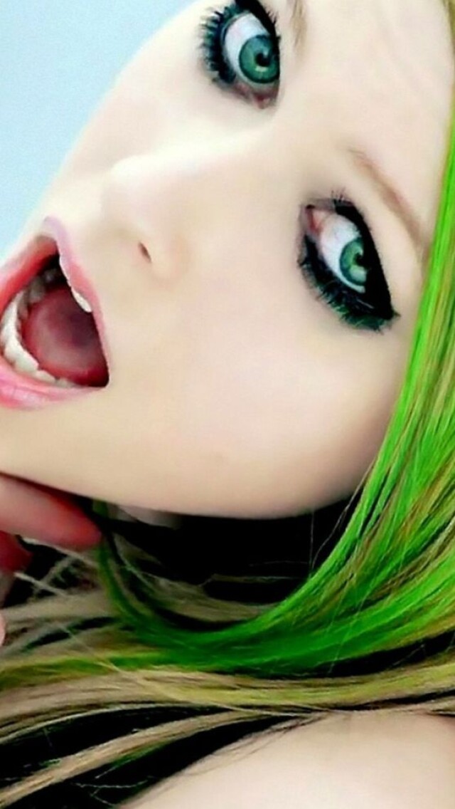 Girl with green hair