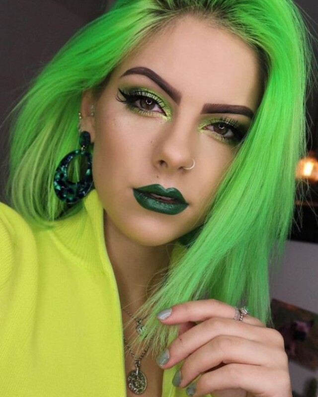 Girl with green hair