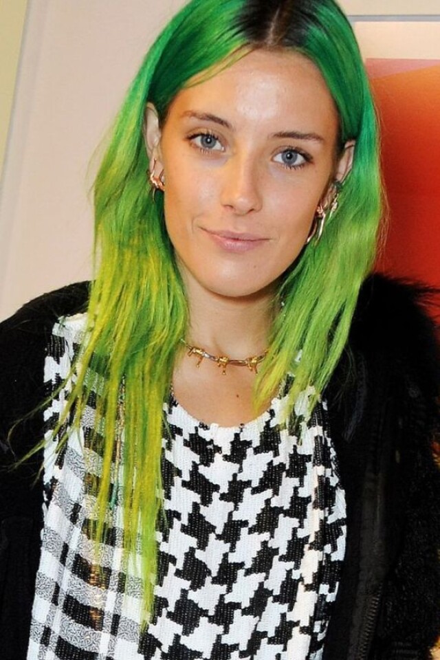 Girl with green hair