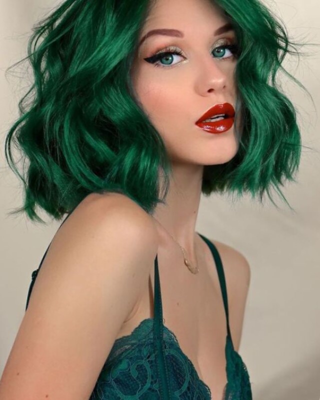 Girl with green hair