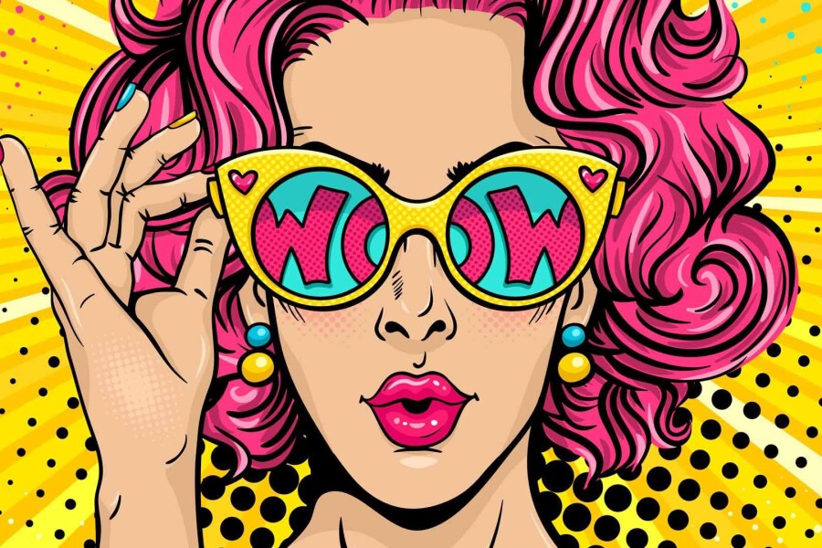 pop art girl with glasses