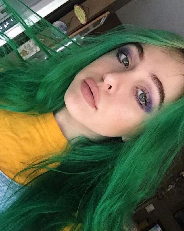 Girl with green hair